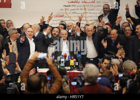 Noureddine Taboubi is elected as the new general secretary of Tunisia's UGTT trade union, after the work of the 23rd congress of the trade union centre in the country. At the congress, Naima Hammami became the first woman in the history of the UGTT to hol Stock Photo