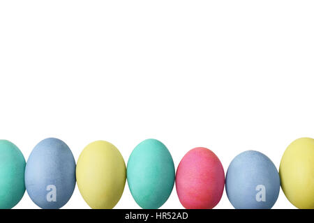 Isolated colorful Easter eggs over a white background with clipping path included. Stock Photo