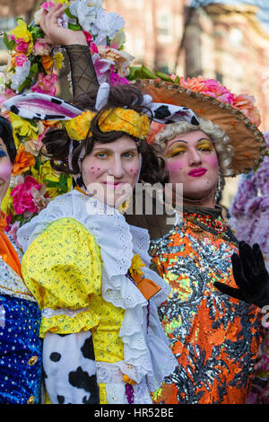 The Hasty Pudding Theatricals, the oldest theatrical organization in the U.S., announces Oscar winning actress Octavia Spencer as the recipient of its 2017 Woman of the Year Award.  Featuring: Hasty Pudding Theatricals players Where: Cambridge, Massachuse Stock Photo