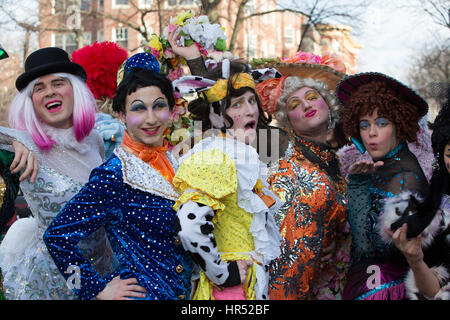 The Hasty Pudding Theatricals, the oldest theatrical organization in the U.S., announces Oscar winning actress Octavia Spencer as the recipient of its 2017 Woman of the Year Award.  Featuring: Hasty Pudding Theatricals players Where: Cambridge, Massachuse Stock Photo