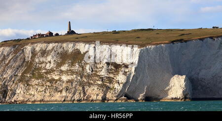 Culver Cliff and Whitecliff Ledge off Bembridge Down as seen from the sea on the Isle of Wight, Hampshire UK Stock Photo