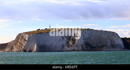 Culver Cliff and Whitecliff Ledge off Bembridge Down as seen from the sea on the Isle of Wight, Hampshire UK Stock Photo