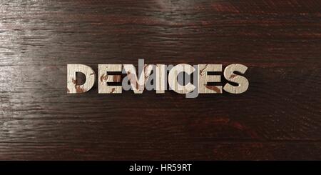 Devices - grungy wooden headline on Maple  - 3D rendered royalty free stock image. This image can be used for an online website banner ad or a print p Stock Photo