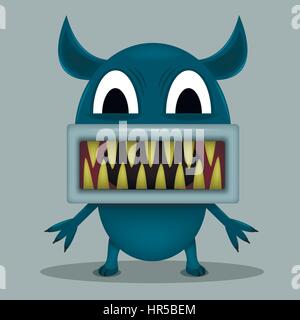 Angry horror monster Stock Vector