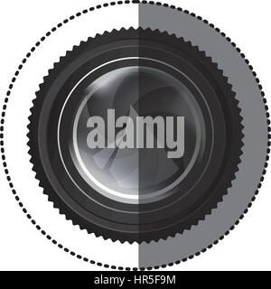 sticker realistic silhouette color with analog camera with flash light ...