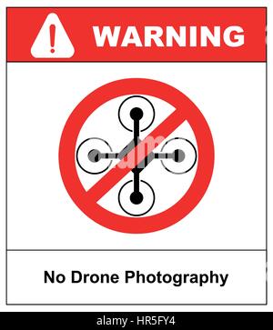 No fly drones sign. No fly zone, Drone sign isolated on white background, Vector illustration. Prohibition symbol in red circle isolated on white. Stock Vector