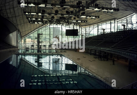 Münchner Olympia-Schwimmhalle kurz vor der Fertigstellung,1972. The Munich Olympic Hall , site of the Olympic Games, just before completion in 1972. Stock Photo