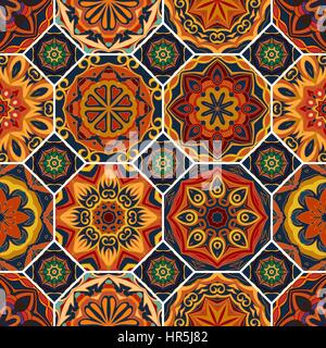 Gorgeous floral tile design.  Stock Vector