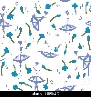 Seamless pattern with dancing ballerinas on a floral background. Vector Stock Vector