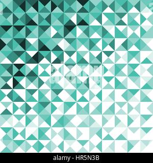 Variety green square pixel tile mosaic abstract background Stock Vector
