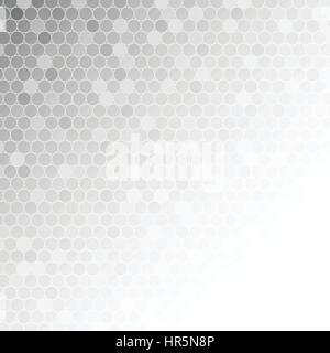 White circle mosaic on light grey background for abstract concept Stock Vector