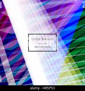 Modern technology striped abstract background with copy space vector. Blue white geometric grid stripes waves lines dynamic for presentation, banner,  Stock Vector