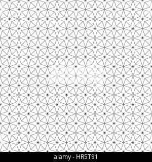 Seamless pattern. Simple classical  texture. Black and white pattern with regularly repeating geometrical shapes, stars, dots, polygons. Backdrop. Web Stock Vector