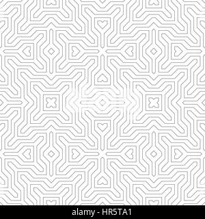 Seamless pattern. Original elementary texture. Regularly repeating geometrical elements, shapes, lines, rhombuses, squares. Simple linear mosaic. Back Stock Vector