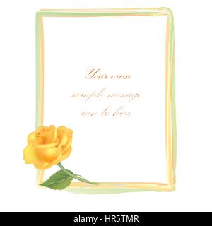Flower Rose frame isolated on white background. Floral vector wallpaper. Stock Vector