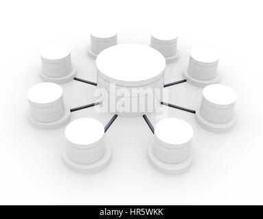 3d image of a database concept over white Stock Photo