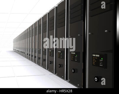 3d computer servers in a data center - good perspective Stock Photo