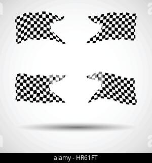 Racing background set collection of 4 checkered flags vector illustration. EPS10 Stock Vector