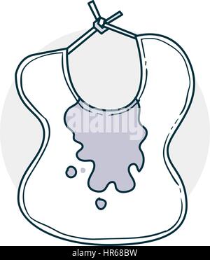 Baby bib icon. Illustration of a funny cartoon style Stock Vector