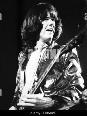 Gary Moore, guitarist in Irish rock band Thin Lizzy, performs live on stage in London, England on June 27, 1978. Stock Photo