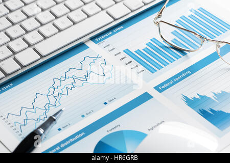 Preparing average sales report Stock Photo