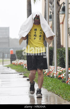 Jupiter, Florida, USA. 22nd Feb, 2017. Ichiro Suzuki (Marlins) MLB : Miami Marlins spring training baseball camp in Jupiter, Florida, United States . Credit: AFLO/Alamy Live News Stock Photo