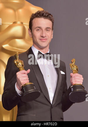 Hollywood, Ca. 26th Feb, 2017. Justin Hurwitz, at 89th Annual Academy Awards Press Room at Hollywood & Highland Center, California on February 26, 2017. Credit: Media Punch/Alamy Live News Stock Photo