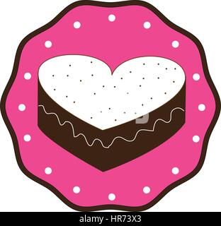 colorful frame dotted with heart shape cake Stock Vector