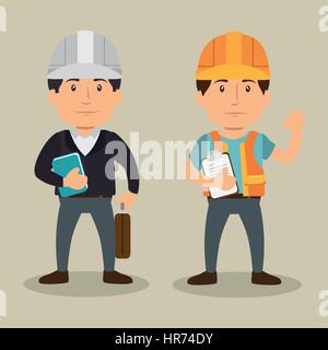 construction professional avatar character Stock Vector