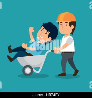 construction professional avatar character Stock Vector