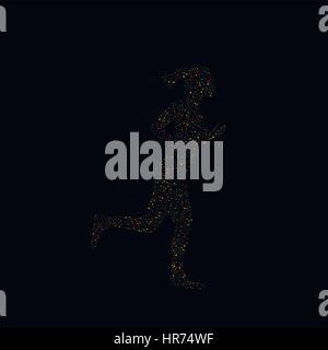 Running woman silhouette Stock Vector
