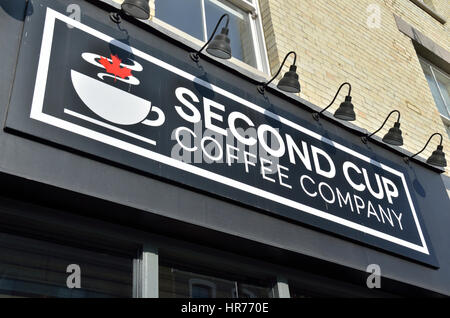 Second Cup Coffee Company cafe in  Portobello Road,London, UK. Stock Photo