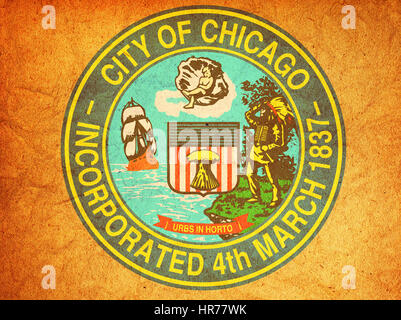 old vintage symbol of city of chicago Stock Photo