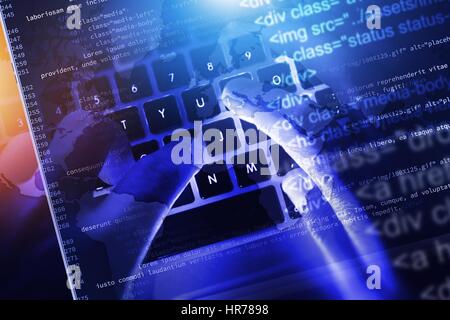 Website Code Development. Web Programming and Coding Conceptual Image. Internet and Communication Concept. Stock Photo