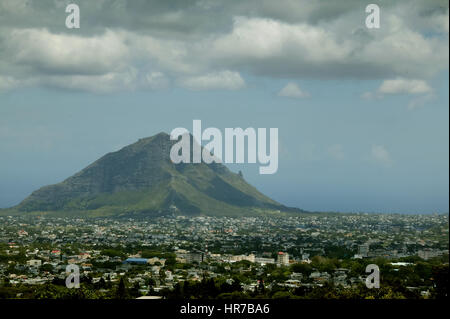 Mauritius, The 300 m wide Vulkankrater Trou aux Cerfs near Curepipe, Mauritius, Trou aux Cerfs near Curepipe, Volcanic Cone with Crater Stock Photo