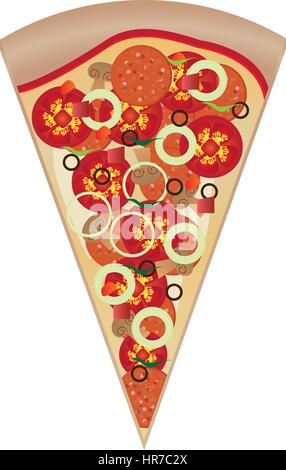 color piece pizza icon Stock Vector