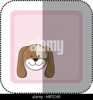 sticker colorful greeting card with picture dog animal Stock Vector