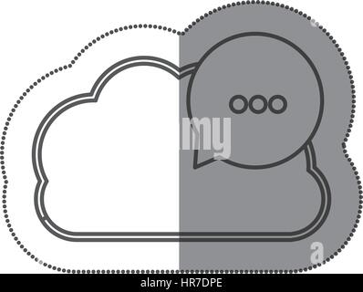 cloud data center with bubble icon Stock Vector