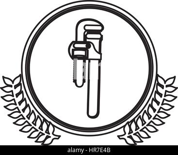 figure symbol pipe wrench icon stock Stock Vector