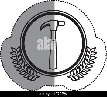 contour symbol hammer icon stock Stock Vector