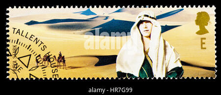 UNITED KINGDOM - CIRCA 2003: A used postage stamp printed in Britain celebrating British Explorers showing Freya Stark Stock Photo