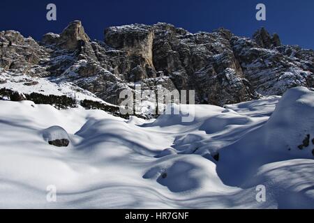 Dolomites in Winter, View from Hiking Trail Ciadin Della Neve, Italy  ID fotografie z fotobanky: 585999356 Stock Photo