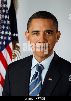 PRESIDENT  ELECT BARACK OBAMA  official portrait on 13 January 2009. Photo: Pete Souza/White House official  (Photo by Pete Souza) Stock Photo