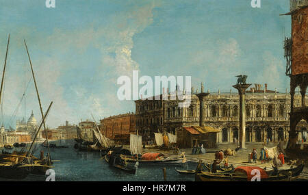 Venice, A View of the Molo from the Bacino Di San Marco with the Piazzetta and the Entrance to the Grand Canal Stock Photo