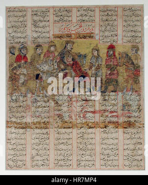 This dramatic painting depicts Rostam, a hero from Persian mythology ...