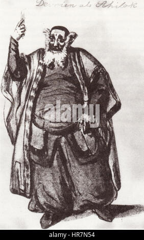 Wilhelm Hensel - Ludwig Devrient - Shylock Stock Photo