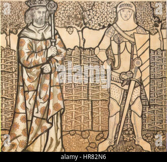 William Morris cartoon King Arthur and Sir Lancelot 1862 Stock Photo