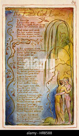 Songs of Innocence and of Experience, copy AA, 1826 (The Fitzwilliam Museum) object 34 The Little Girl Lost Stock Photo