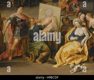 Willem van Haecht - Alexander the Great visits the studio of Apelles N08610-169-lr-1 (cropped Apelles painting Campaspe) Stock Photo