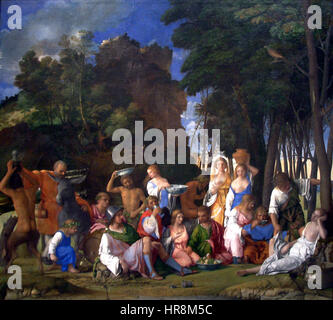 The Feast of the Gods-1514 1529-Giovanni Bellini and Titian Stock Photo